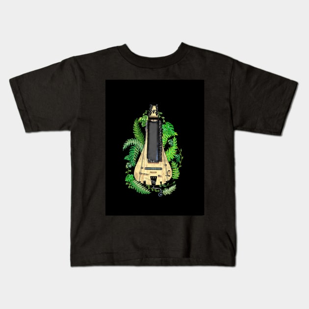 Hurdy-Gurdy with Ferns Kids T-Shirt by inkle